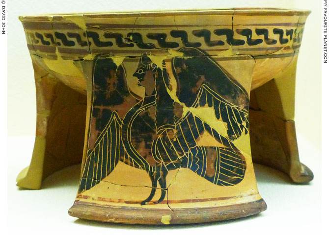 Siren on a black-figure tripod pyxis from Kerameikos at My Favourite Planet Siren on a black-figure tripod pyxis from Kerameikos at My Favourite Planet