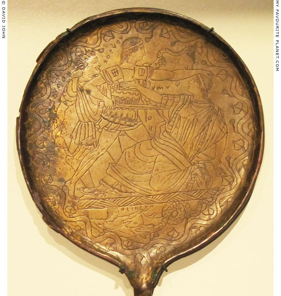 Orestes killing Clytaemnestra on a bronze Etruscan mirror at My Favourite Planet Orestes killing Clytaemnestra on a bronze Etruscan mirror at My Favourite Planet