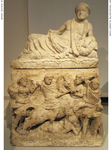 A relief interpreted as the myth of Athamas on a Etruscan cinerary urn at My Favourite Planet A relief interpreted as the myth of Athamas on a Etruscan cinerary urn at My Favourite Planet