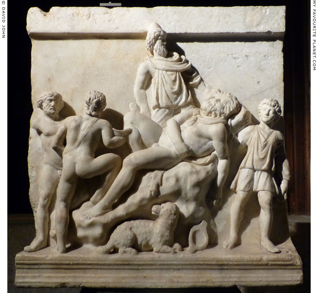 Relief of the blinding of Polyphemos by Odysseus in Catania, Sicily at My Favourite Planet