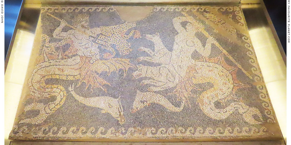 Triton fighting Skylla on a pebble mosaic floor mosaic from Euboea at My Favourite Planet Triton fighting Skylla on a pebble mosaic floor mosaic from Euboea at My Favourite Planet