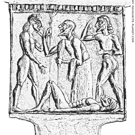 Hektor's ransom on the handle of an Archaic bronze mirror at My Favourite Planet Hektor's ransom on the handle of an Archaic bronze mirror at My Favourite Planet