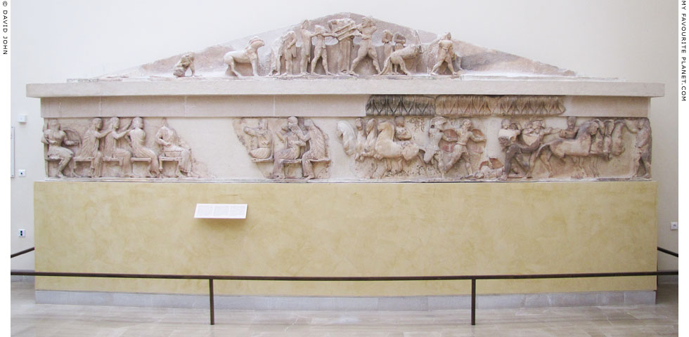 The pediment and frieze from the east side of the Siphnian Treasury, Delphi at My Favourite Planet