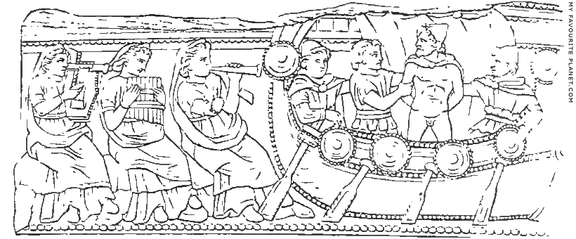 Odysseus and the Sirens on an Etruscan cinerary urn from Volterra at My Favourite Planet Odysseus and the Sirens on an Etruscan cinerary urn from Volterra at My Favourite Planet