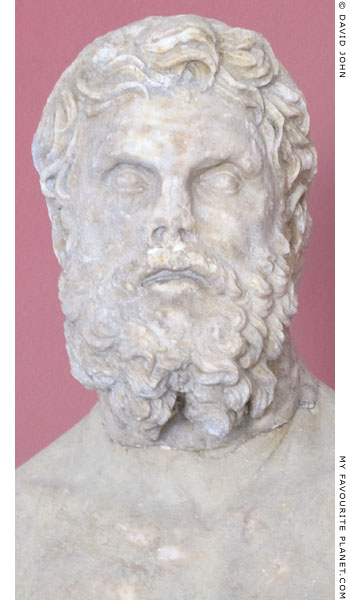 Detail of the so-called Homer statue from Klaros at My Favourite Planet