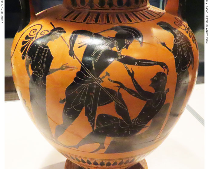 Neoptolemos killing Priam on an Attic amphora in Leiden at My Favourite Planet