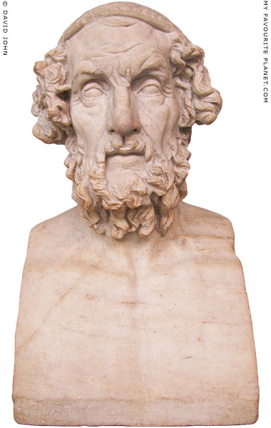 Marble bust of Homer, British Museum, London at My Favourite Planet