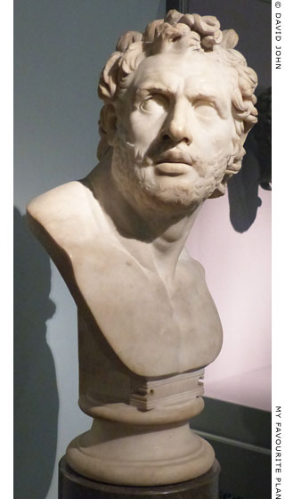 A marble bust of the wineskin carrier at My Favourite Planet A marble bust of the wineskin carrier at My Favourite Planet