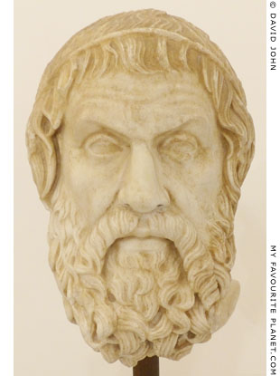 Marble Farnese Type head of Sophocles in Naples at My Favourite Planet