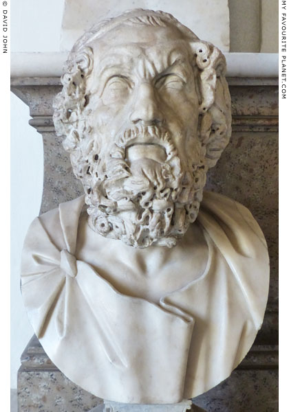 Bust of Homer of the Hellenistic blind type, Capitoline Museums, Rome at My Favourite Planet
