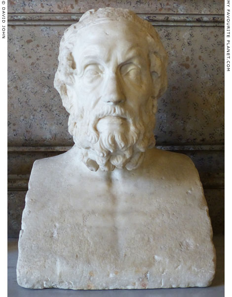 Marble herm of Homer, Capitoline Museums, Rome at My Favourite Planet
