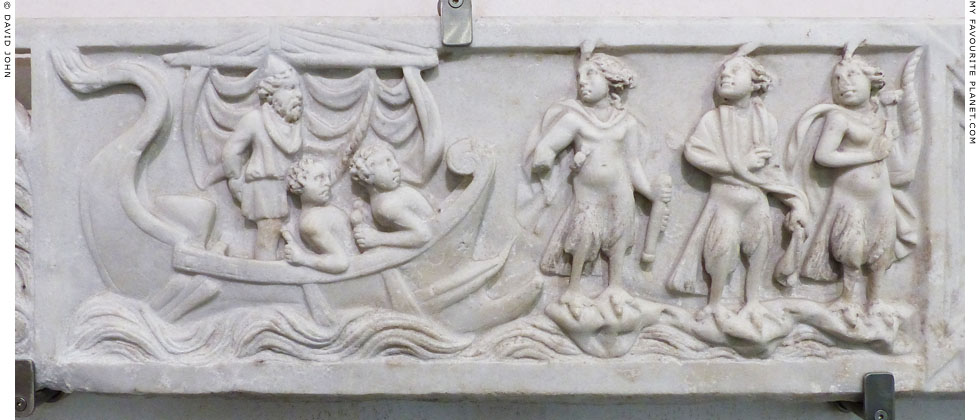 A marble relief of Odysseus (Ulysses) and the Sirens at My Favourite Planet