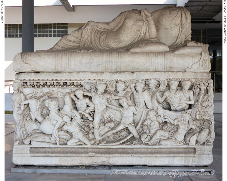 A relief of the fight at the ships on the front of a sarcophagus at My Favourite Planet A relief of the fight at the ships on the front of a sarcophagus at My Favourite Planet
