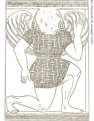 Drawing of the patterns on the Gorgon Stele from Athens at My Favourite Planet Drawing of the patterns on the Gorgon Stele from Athens at My Favourite Planet