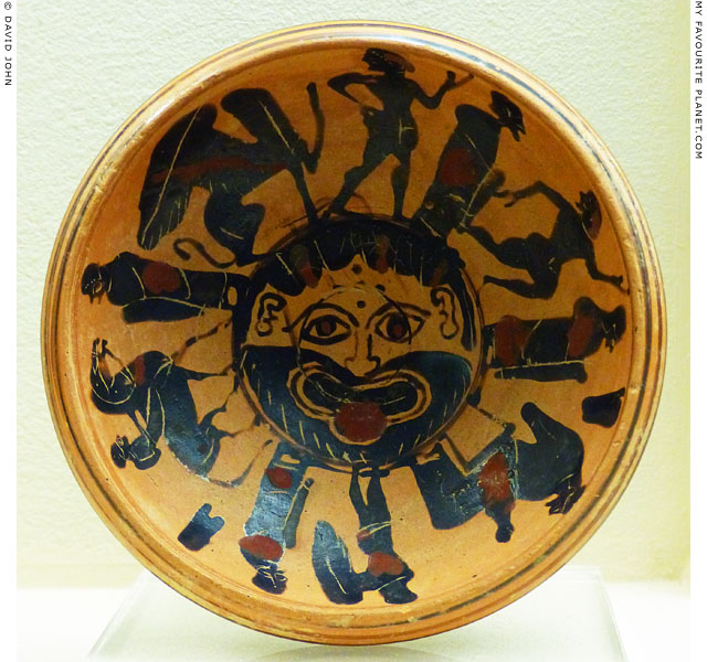 Ceramic plate with a bearded Gorgon, Kerameikos Museum, Athens at My Favourite Planet