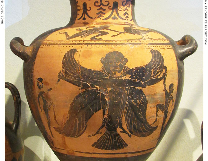 A Harpy, the Demon of Death, on an Etruscan hydria at My Favourite Planet