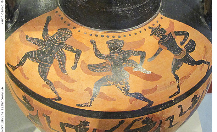 Gorgons dancing on an Etruscan neck amphora at My Favourite Planet
