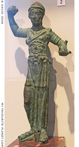 Statuette of the Etruscan goddess Menvra wearing the Gorgoneion at My Favourite Planet