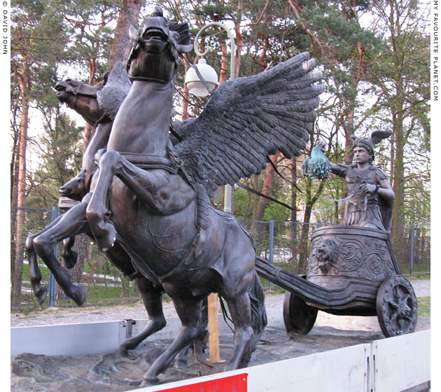 Perseus riding a chariot and holding the head of the Gorgon Medusa at My Favourite Planet Perseus riding a chariot and brandishing the head of the Gorgon Medusa at My Favourite Planet