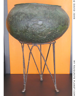 A 7th century BC bronze cauldron on a tripod from Delphi at My Favourite Planet