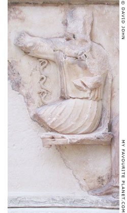 A marble relief of Athena wearing a snake-tasseled aegis at My Favourite Planet