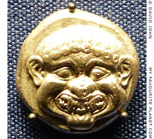 The head of the Gorgon Medusa on a stater from Neapolis, Thrace at My Favourite Planet