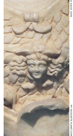 A winged Gorgoneion on a bust of Athena from Eleusis at My Favourite Planet