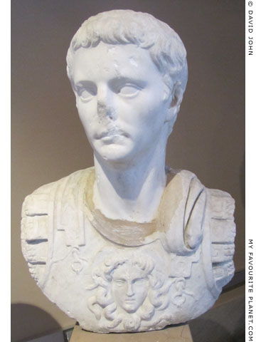 A statue of Emperor Claudius wearing a cuirass with a Gorgoneion at My Favourite Planet