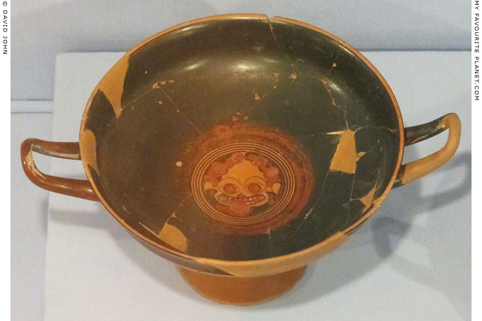 Gorgoneion on the tondo of a band cup from ancient Smyrna at My Favourite Planet Gorgoneion on the tondo of a band cup from ancient Smyrna at My Favourite Planet