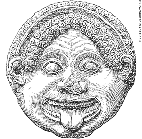 Drawing of a Gorgoneion antefix from Selinous, Sicily at My Favourite Planet