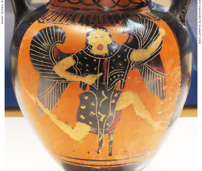 A running/flying Gorgon on an Attic black-figure amphora at My Favourite Planet