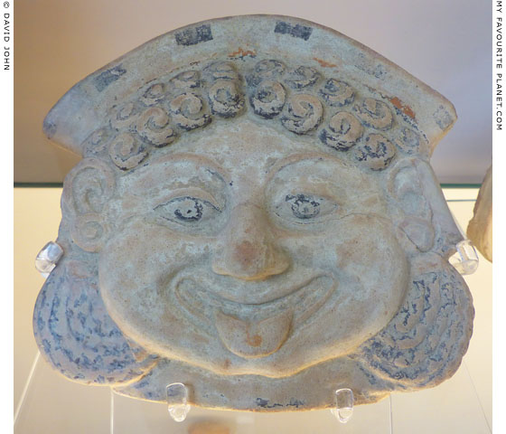 Terracotta Gorgoneion with a krobylos, from Gela, Sicily at My Favourite Planet