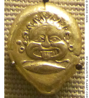 The head of the Gorgon Medusa on a gold stater from Cyzicus at My Favourite Planet
