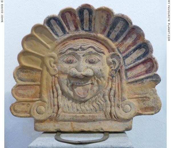 Terracotta antefix with a Gorgoneion in Mykonos at My Favourite Planet