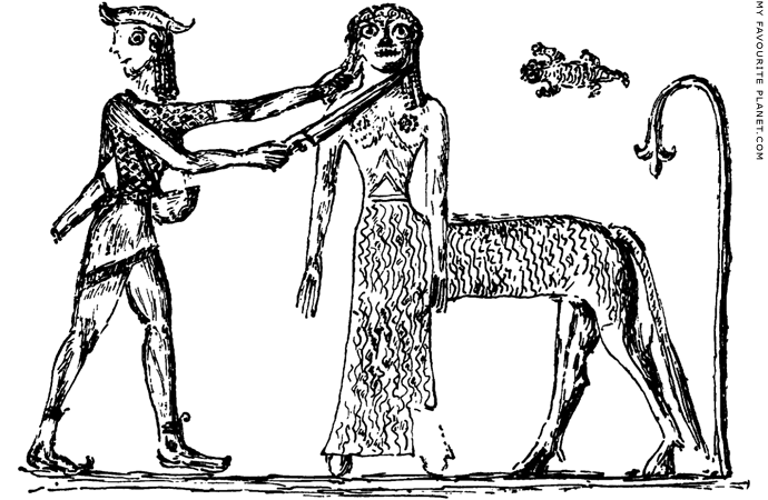 Perseus showing the Gorgons head, illustration for The Greek