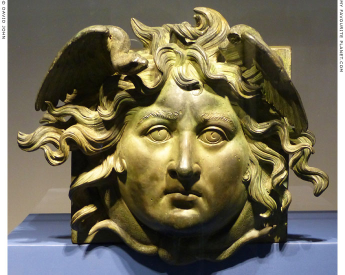 A bronze head of Medusa from one of Caligula's Nemi ships at My Favourite Planet