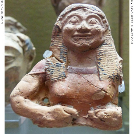 Fragment of a painted terracotta figure of a Gorgon from Megara Hyblaea, Sicily at My Favourite Planet