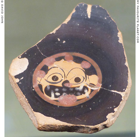 Gorgoneion as the tondo of a fragment of a kylix, Syracuse, Sicily at My Favourite Planet Gorgoneion as the tondo of a fragment of a kylix, Syracuse, Sicily at My Favourite Planet