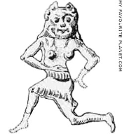 Lead figurine of a running Gorgon from Sparta at My Favourite Planet
