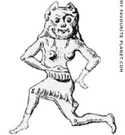 Lead figurine of a running Gorgon from Sparta at My Favourite Planet Lead figurine of a running Gorgon from Sparta at My Favourite Planet