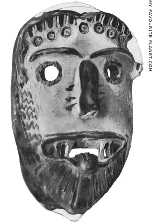 Gorgon mask from the Sanctuary of Artemis Orthia, Sparta at My Favourite Planet