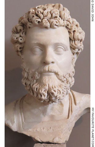 A marble bust of Emperor Septimius Severus in Thessaloniki at My Favourite Planet
