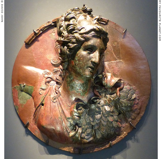 Bronze medallion of Athena Promachos wearing a Gorgoneion and Aegis at My Favourite Planet