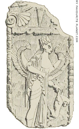 Drawing of the Dorylaeum stele from Gustave Mendel's catalogue at My Favourite Planet