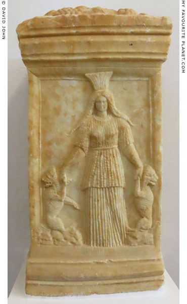 A relief of the Mistress of Animals on an altar from Rhodes at My Favourite Planet