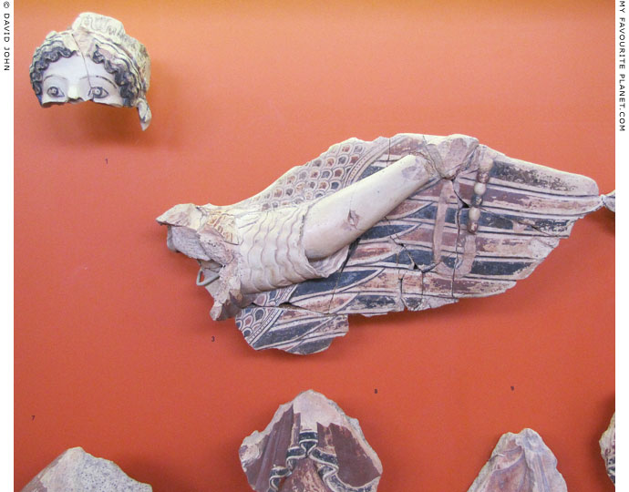 Painted terracotta akroterion depicting winged Nike from the temple of Athena Pronaia, Delphi at My Favourite Planet