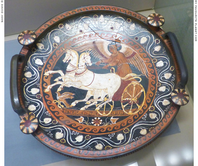 Nike driving a chariot on an Apulian red-figure phiale at My Favourite Planet