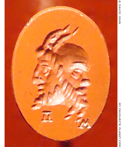 Pan and Marsyas on a carnelian gem from Egypt at My Favourite Planet