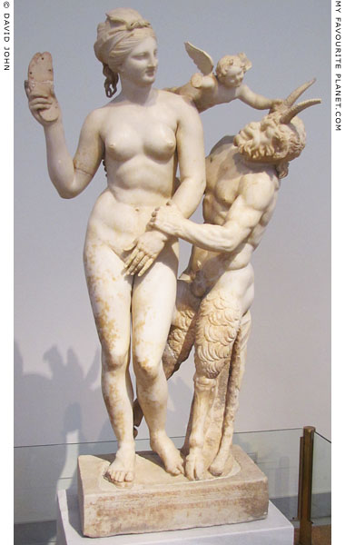 Marble statue group of Aphrodite, Eros and Pan from Delos at My Favourite Planet