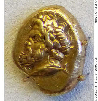Gold stater of Kyzikos with the head of Pan at My Favourite Planet